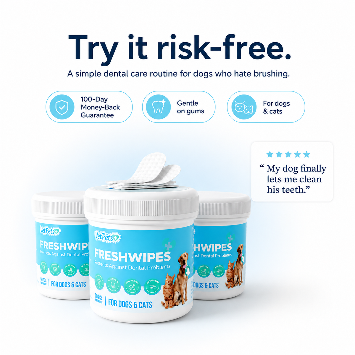 FreshWipes-sett – beskytter mot tannsykdommer
