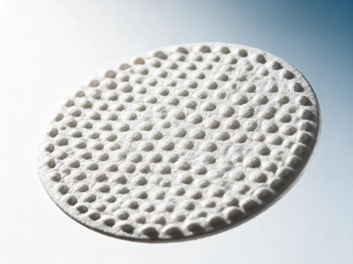 Macro close-up of the textured EyeWipes pad surface